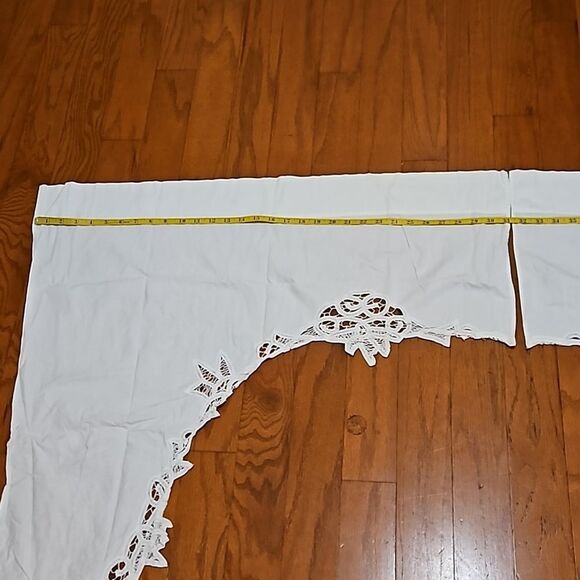 White Battenburg Lace Waterfall Curtain Drapes Cottagecore - Picture 7 of 10